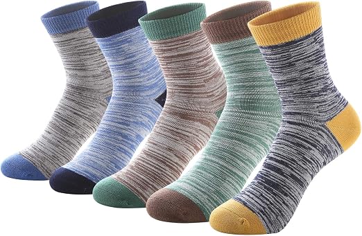 Cotton Crew Sock Pack - ถุงเท้าข้อสั้นสำหรับเด็กผู้ชาย ผ้าฝ้าย ดีไซน์แฟชั่น ลวดลายสีสันสดใส ปลายเท้าไร้ตะเข็บ แพ็ค