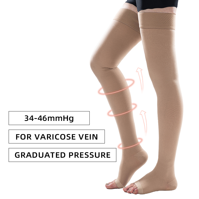 1 คู่ต้นขาสูงเปิดนิ้วเท้าถุงเท - Compression Sock Medical บทวิจารณ์และราคา