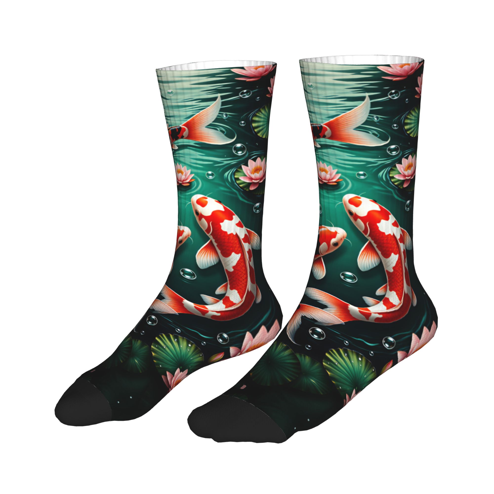 ถุงเท้าแฟชั่นลายปลาคาร์ฟ 3 ตัว - Dress Sock Men บทวิจารณ์และราคา
