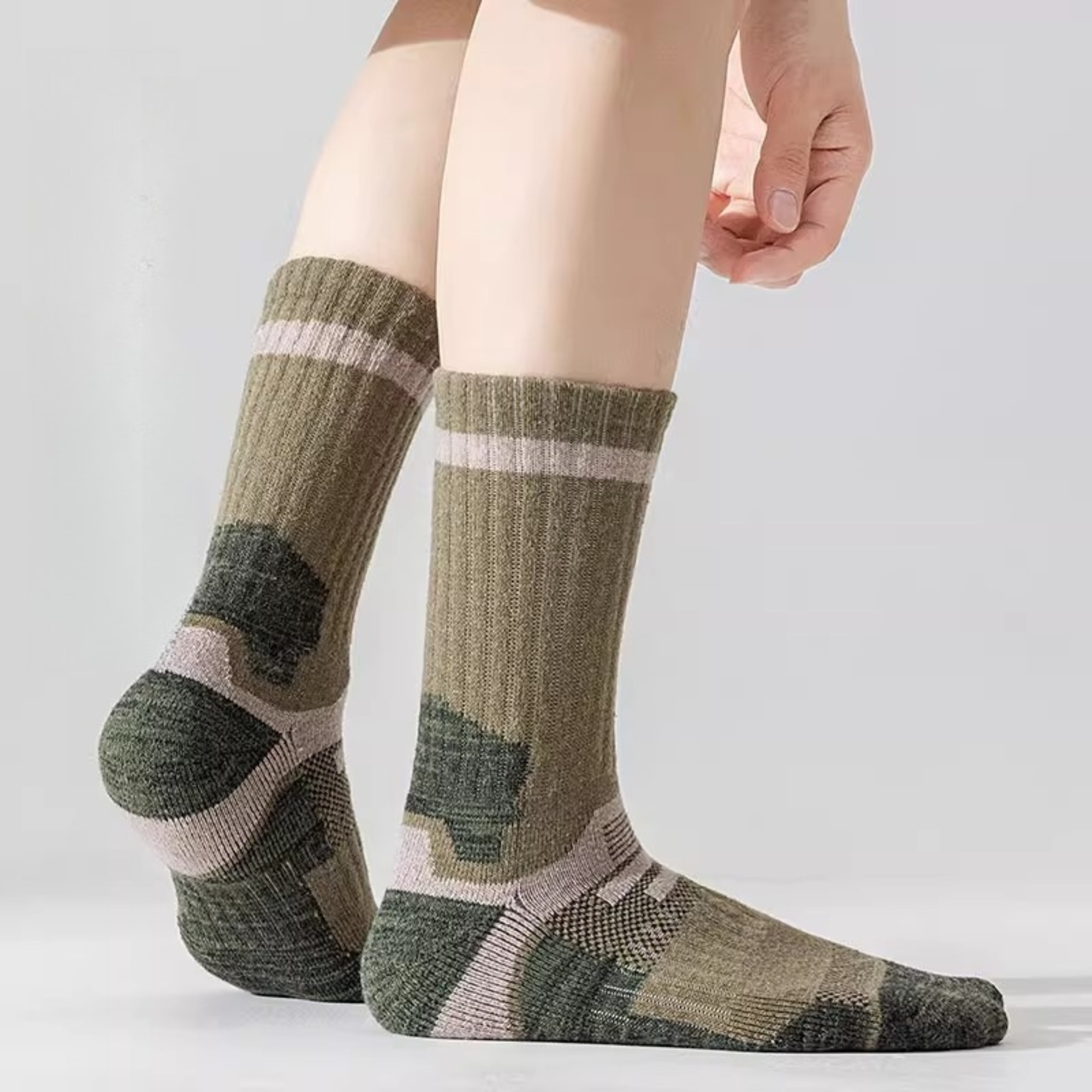 1/2 คู่ถุงเท้าขนแกะเมอริโนสำหร - Wool Hiking Sock บทวิจารณ์และราคา