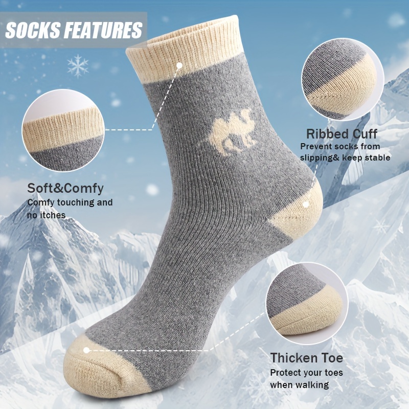 ถุงเท้ากันหนาวแบบหนา 5 คู่ ถุง - Thermal Sock Winter บทวิจารณ์และราคา