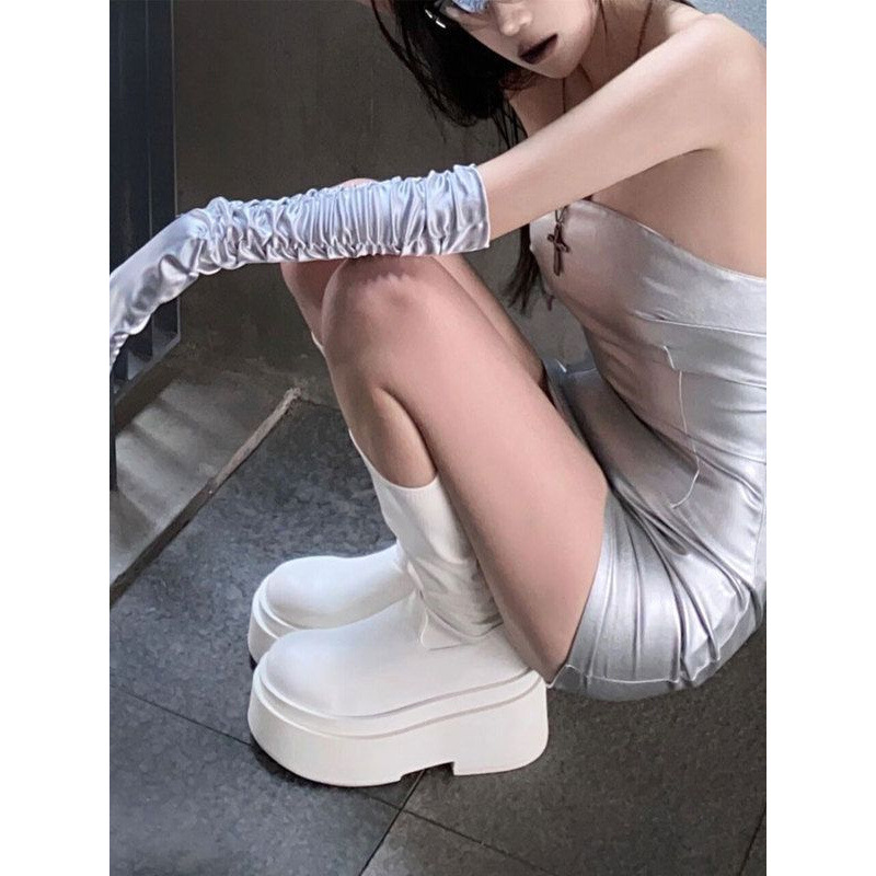 รองเท้าบูททรงสูงพื้นหนาสำหรับผ - No Show Sock Women บทวิจารณ์และราคา